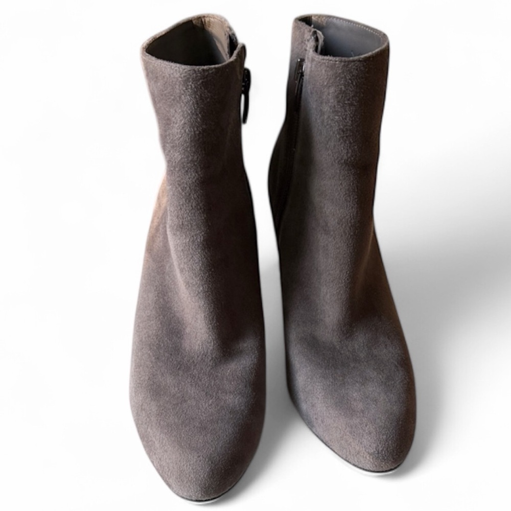Via Spiga Suede Hidden Wedge Ankle Booties Side Zipper